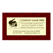 piano tramé cartes de visite personnelles