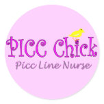 PICC Chick---PICC LINE Insertion NurseGifts Round Stickers