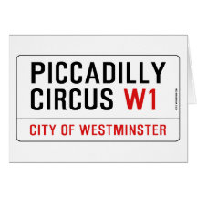 Piccadilly Circus Street Sign Greeting Card