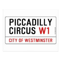 Piccadilly Circus Street Sign Post Cards