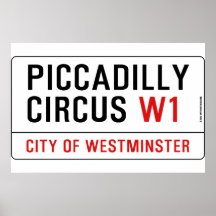 Piccadilly Circus Street Sign Print
