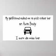 Pick Girlfriend or Auto Body Poster