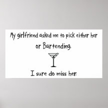 Pick Girlfriend or Bartending Poster