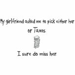 Pick Girlfriend or Taxes Acrylic Cut Out