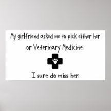 Pick Girlfriend or Veterinary Medicine Poster