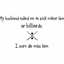 Pick Husband or Billiards Acrylic Cut Outs