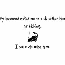 Pick Husband or Fishing Photo Sculpture