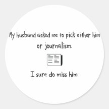Pick Husband or Journalism Stickers