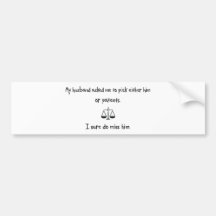 Pick Husband or Patents Bumper Stickers