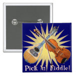 Pick 'n' Fiddle 1 Pinback Buttons
