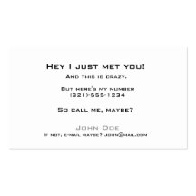 Pick up line card-call me business card template