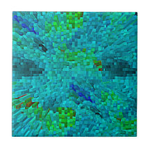 Pick-up-sticks-blue Ceramic Tile