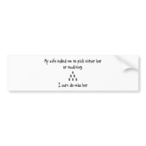 Pick Wife or Auditing Bumper Sticker