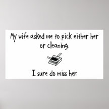 Pick Wife or Cleaning Posters