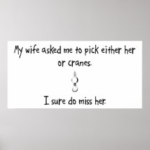 Pick Wife or Cranes Poster