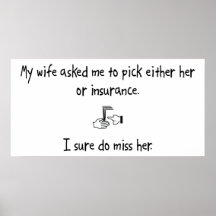 Pick Wife or Insurance Print