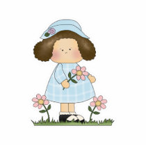 Picking Daisies Cute Flower Spring Girl Photo Cut Outs