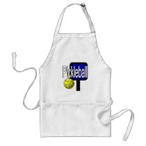 Pickle and ball graphic with paddle and ball apron