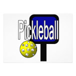 Pickle and ball graphic with paddle and ball personalized announcement