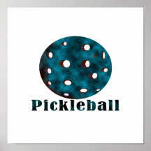 pickleball clouded blue text n ball .png poster