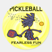 Pickleball Fearless Fun Round Sticker