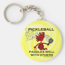 Pickleball Paddles Well With Others Key Chains