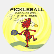 Pickleball Paddles Well With Others Sticker