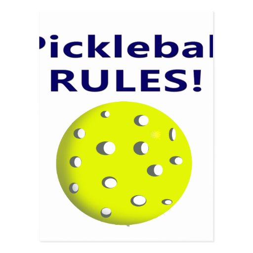 pickleball rules blue text version post cards