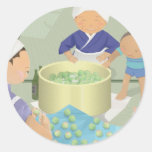 Pickled plums round sticker