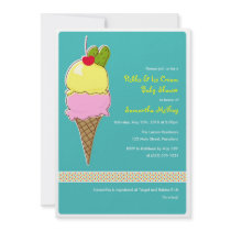 Pickles & Ice Cream Baby Shower, Baby Boy Personalized Invite