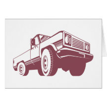 Pickup Truck Rear Retro Card