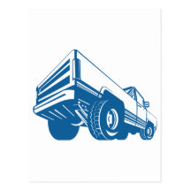 Pickup Truck Rear Retro Postcard