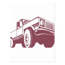 Pickup Truck Rear Retro Postcards