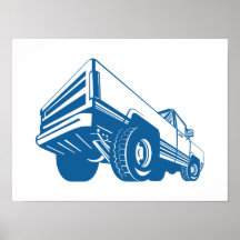Pickup Truck Rear Retro Poster
