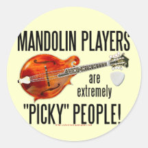 Picky Mandolinists Round Stickers