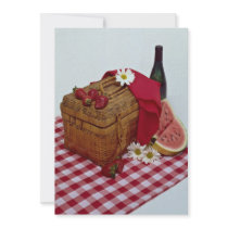 Picnic basket and watermelon slices announcements