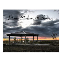Picnic Shelter At Sunrise Post Card