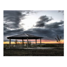 Picnic Shelter At Sunrise Post Card