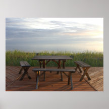 Picnic Table at the Beach Posters