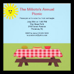 Picnic Table On The Grass Invitation invitations