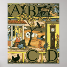 Picture Alphabet ABCD Posters
