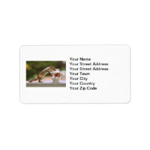 Picture of Chipmunk with China Teacup Personalized Address Label