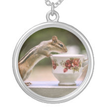 Picture of Chipmunk with China Teacup Necklaces