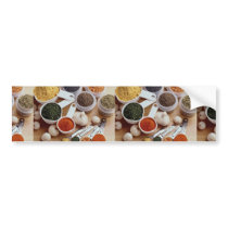 Picture of Fresh spices with garlic cloves Bumper Sticker
