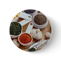 Picture of Fresh spices with garlic cloves Pinback Buttons
