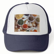 Picture of Fresh spices with garlic cloves Trucker Hat