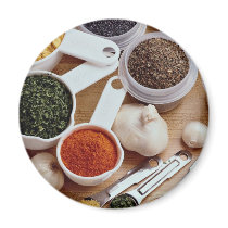 Picture of Fresh spices with garlic cloves Fridge Magnet