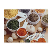Picture of Fresh spices with garlic cloves Post Card