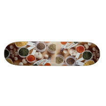 Picture of Fresh spices with garlic cloves Skateboard