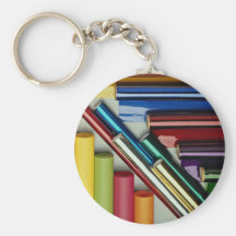 Picture of Rolls of coloured foil and paper Keychain
